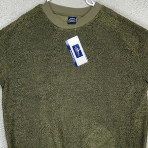 Charles River Apparel Shearling Fleece Sweatshirt Mens XL Green Crew Neck NEW